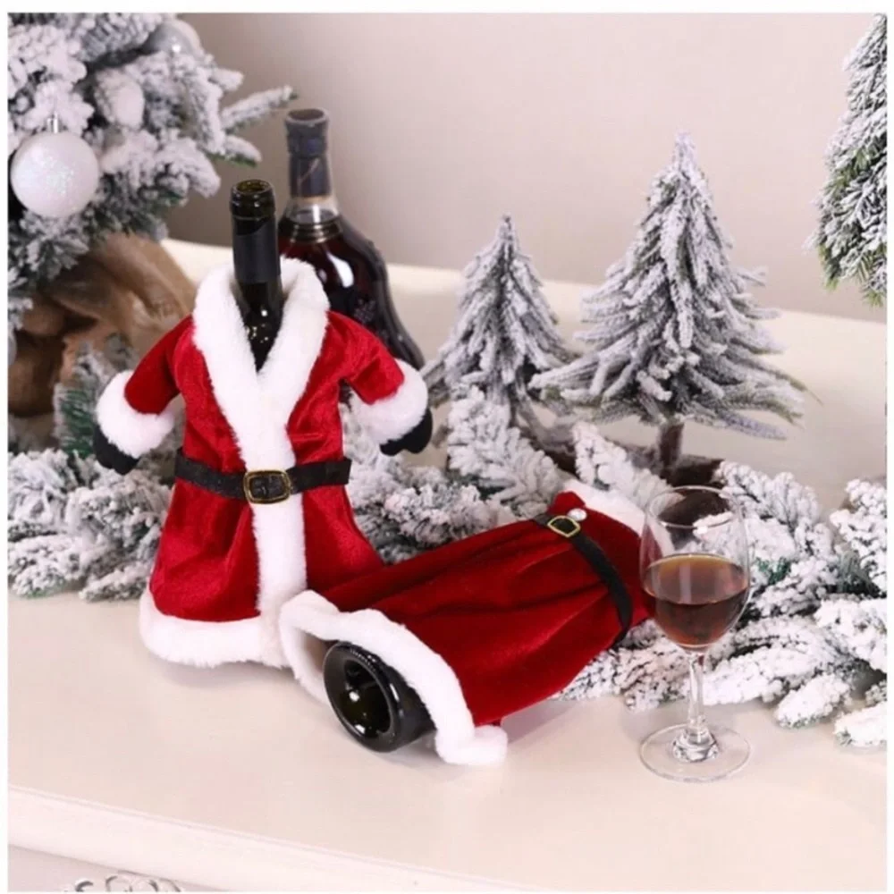 3/$10 NEW Mr. & Mrs. Claus wine bottle gift set Christmas Santa Covers SET - Picture 3 of 9